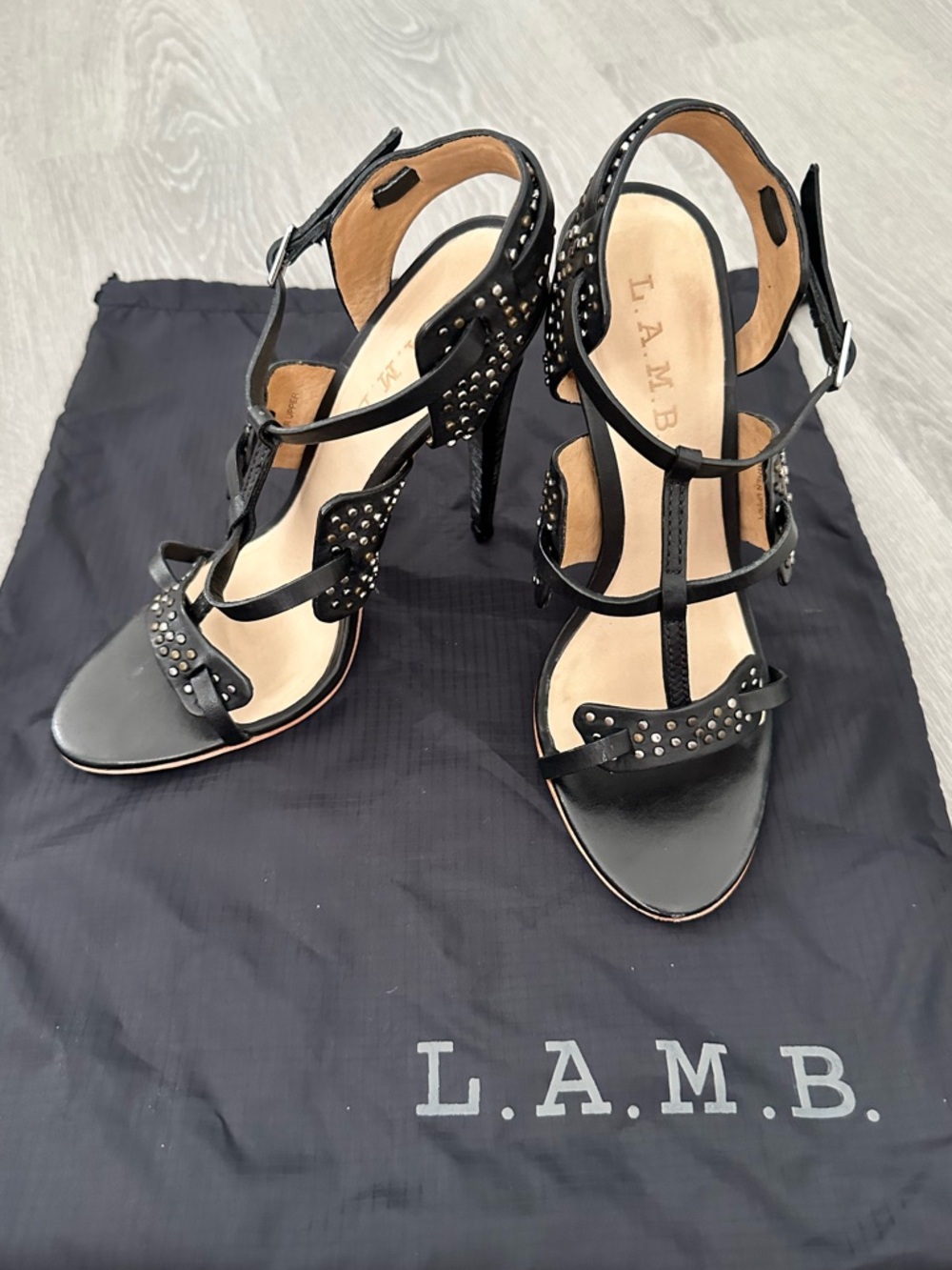 L.A.M.B Studded Stiletto Heels